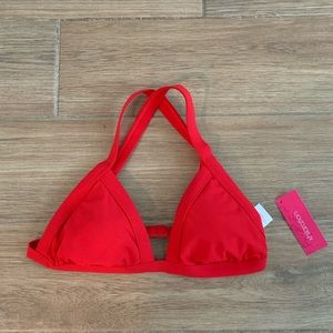 Ribbed triangle bikini top